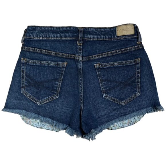 AEROPOSTALE High Waisted Shorty Raw Hem Stretch Jean Shorts - Size 2 - Picture 2 of 6